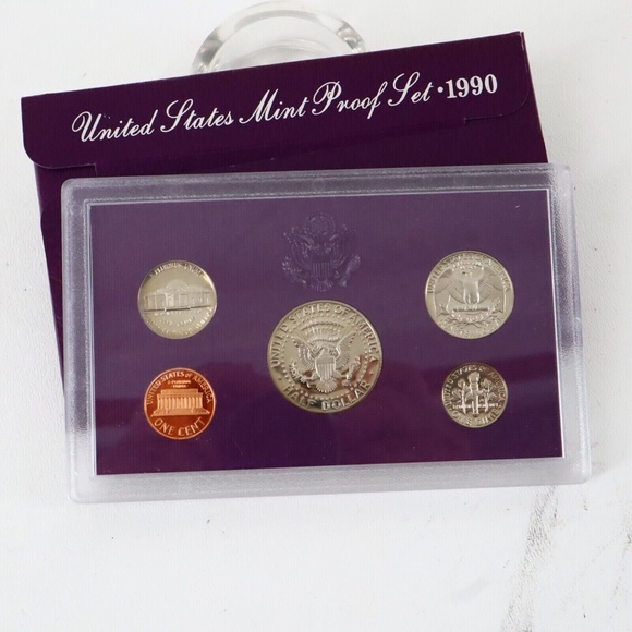1990 US Proof Set S San Francisco In Display Case - Picture 3 of 5